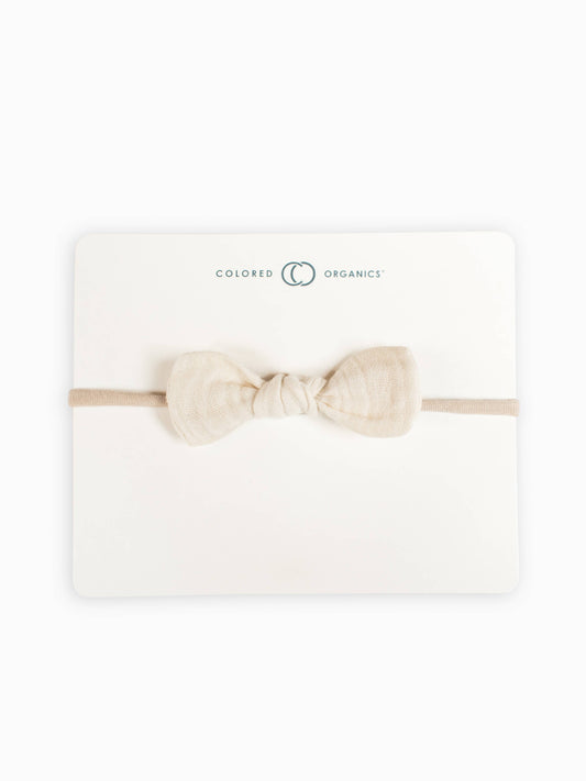 Colored Organics - Organic Baby Dainty Bow Headband - Natural