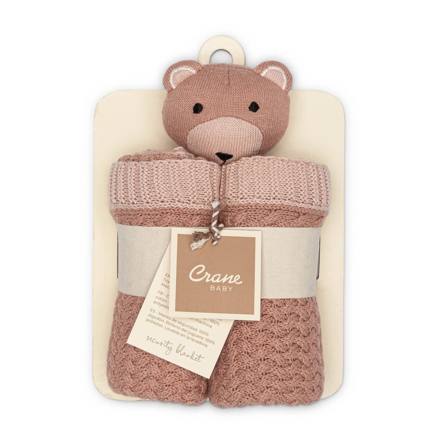 Crane Baby - Violet Knitted Teddy Bear Lovie Blanket