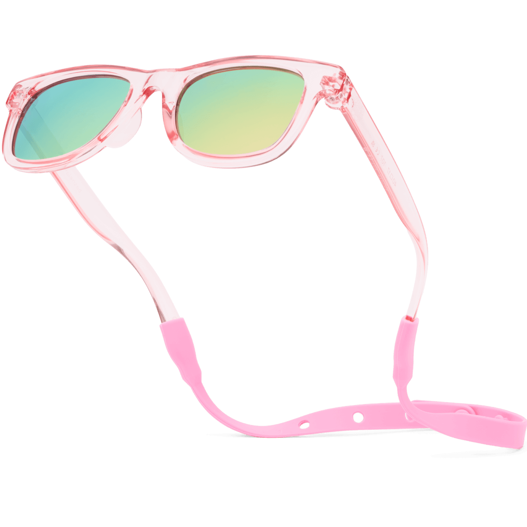 Baby Sunnies - Transparent Pink Polarized Baby Sunglasses with Strap 0-24 Months
