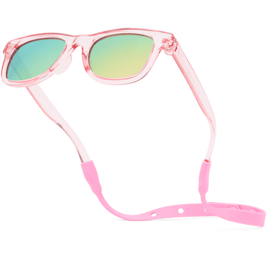 Baby Sunnies - Transparent Pink Polarized Baby Sunglasses with Strap 0-24 Months