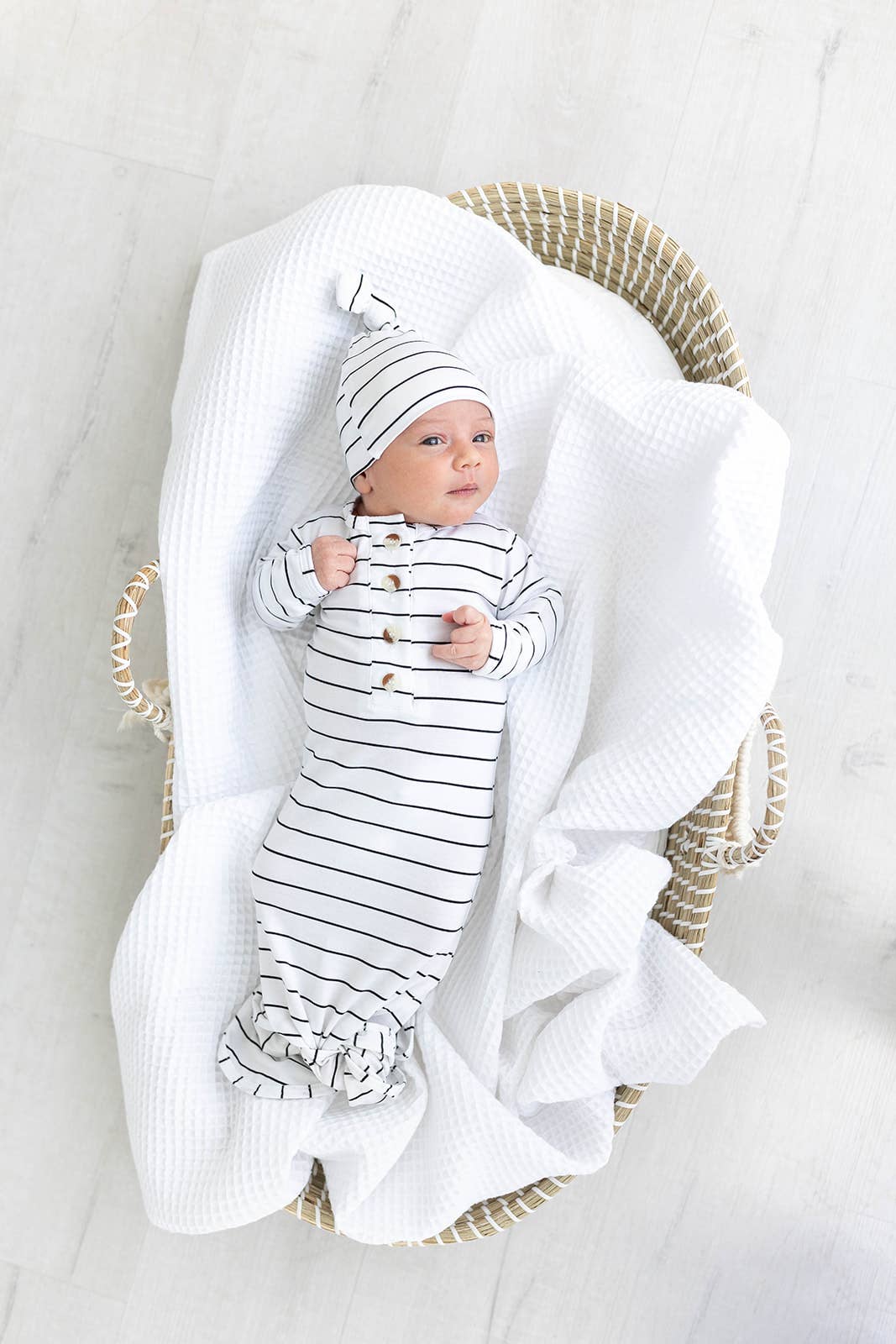 Stroller Society - Newborn Knotted Baby Gown and Hat Sets - Baby Clothing