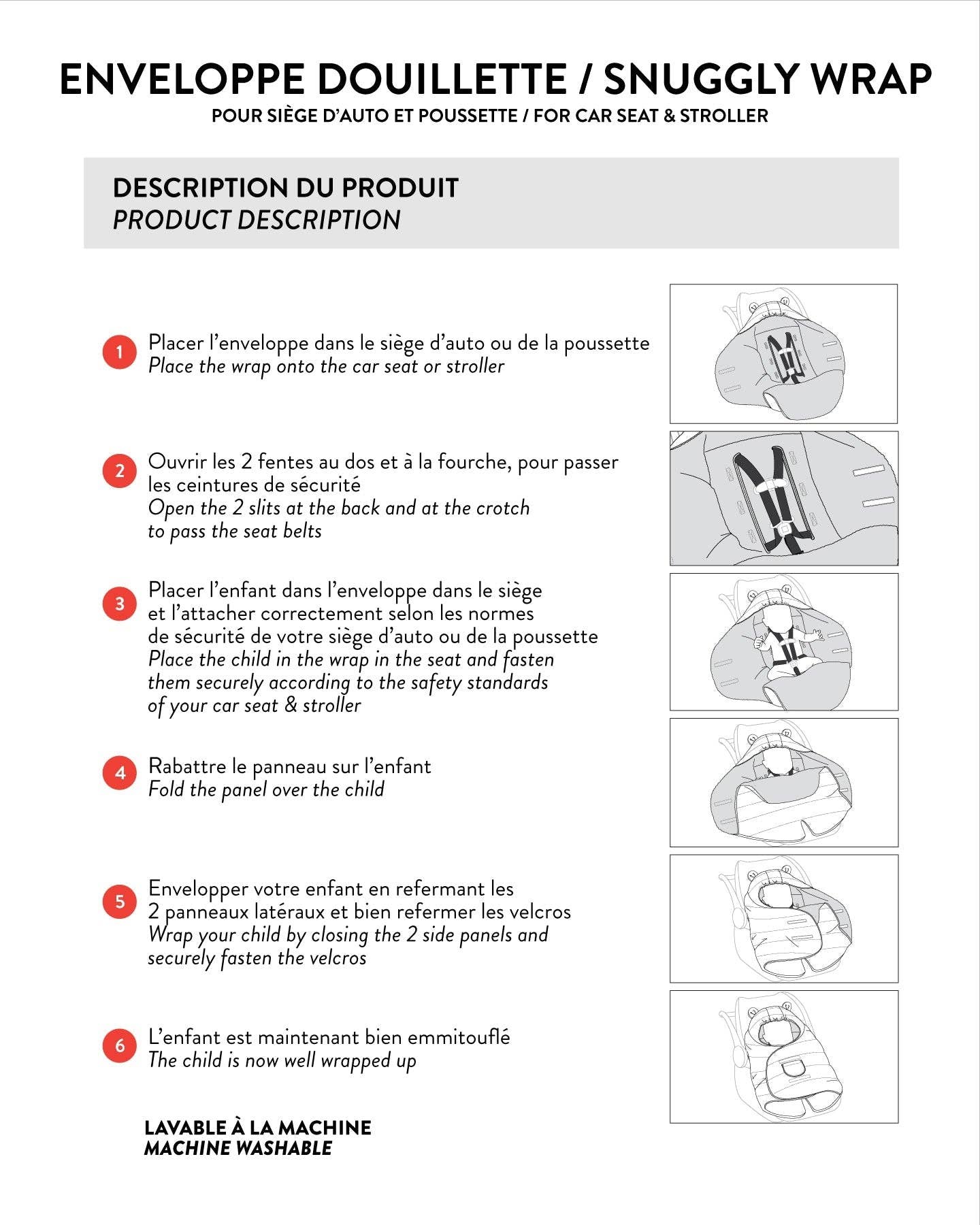 Deux par Deux - Nido Baby Wrap For Bassinet Car Seats And Strollers Beige