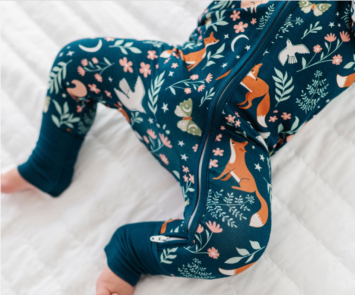 Bird & Bean® - Baby Bamboo Pajamas - Bamboo Sleeper - Woodland - ALICE
