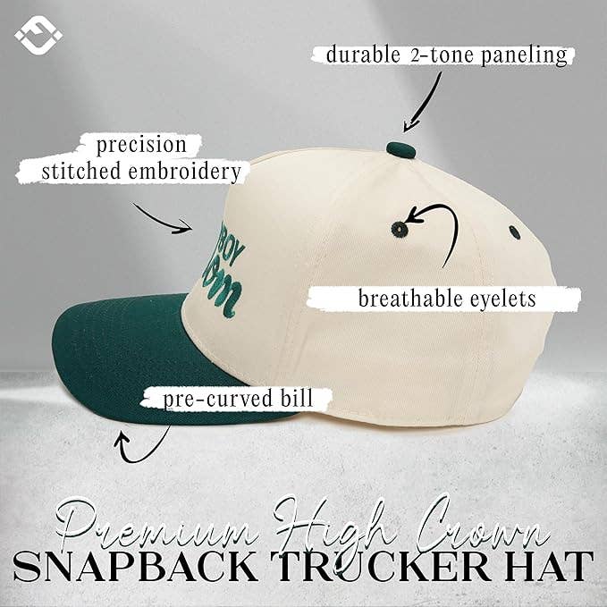 Funky Junque - Two Tone Cap - Boy Mom - Green/Beige