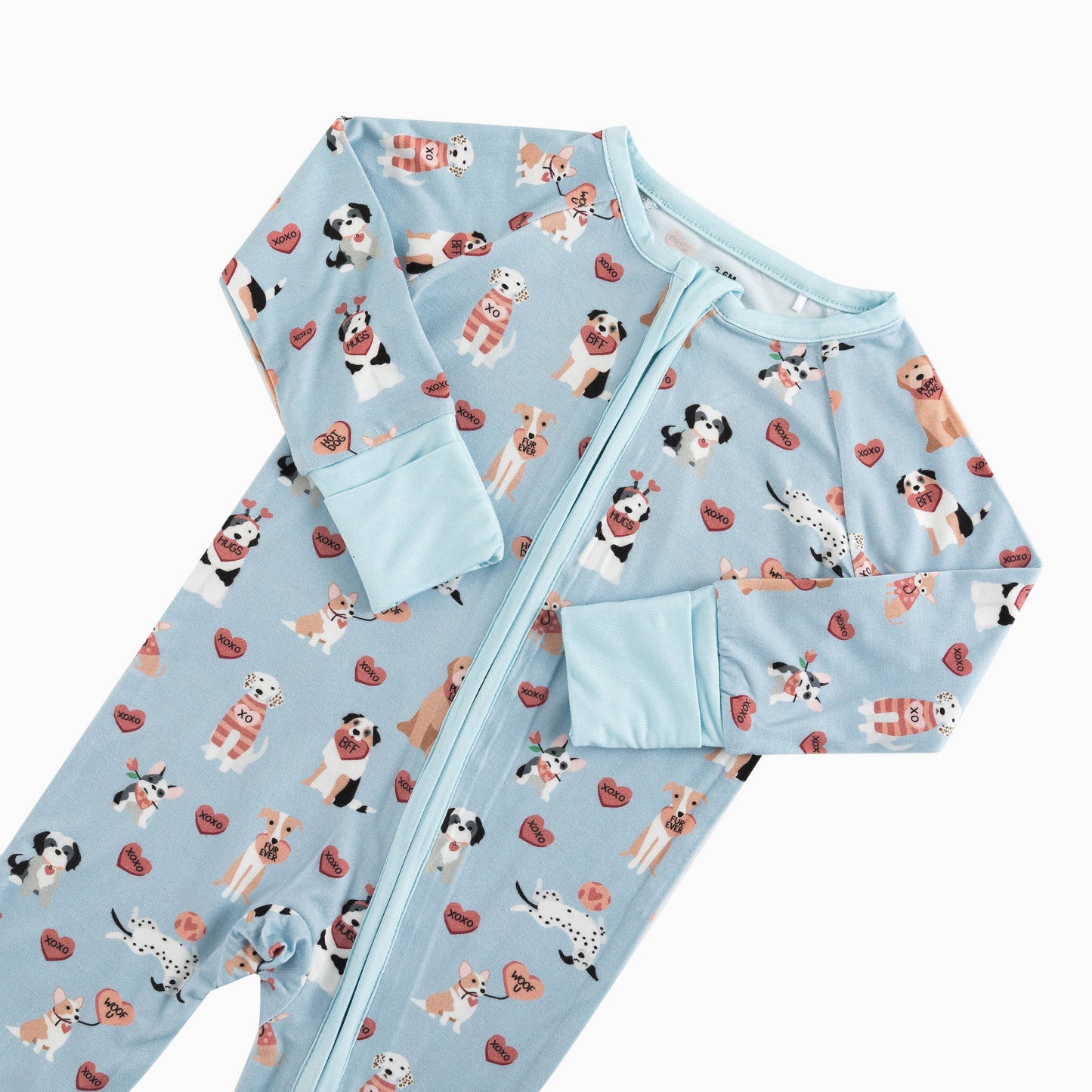 DreamLet - Pups & Kisses (Convertible Zip Footies) - Blue
