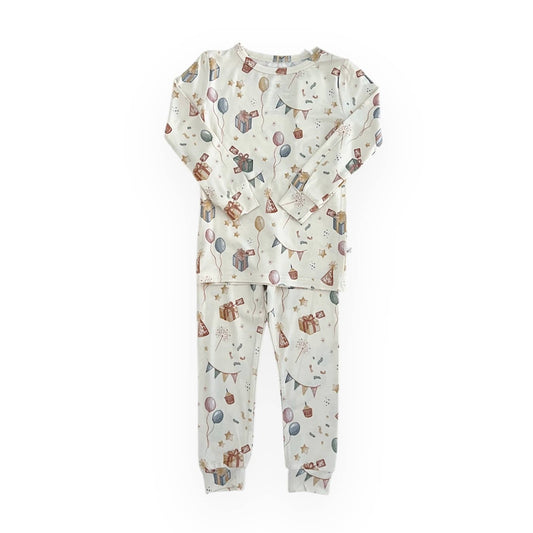 Emi Lei - Birthday Bamboo Two Piece Toddler Pajama Set - Party Time