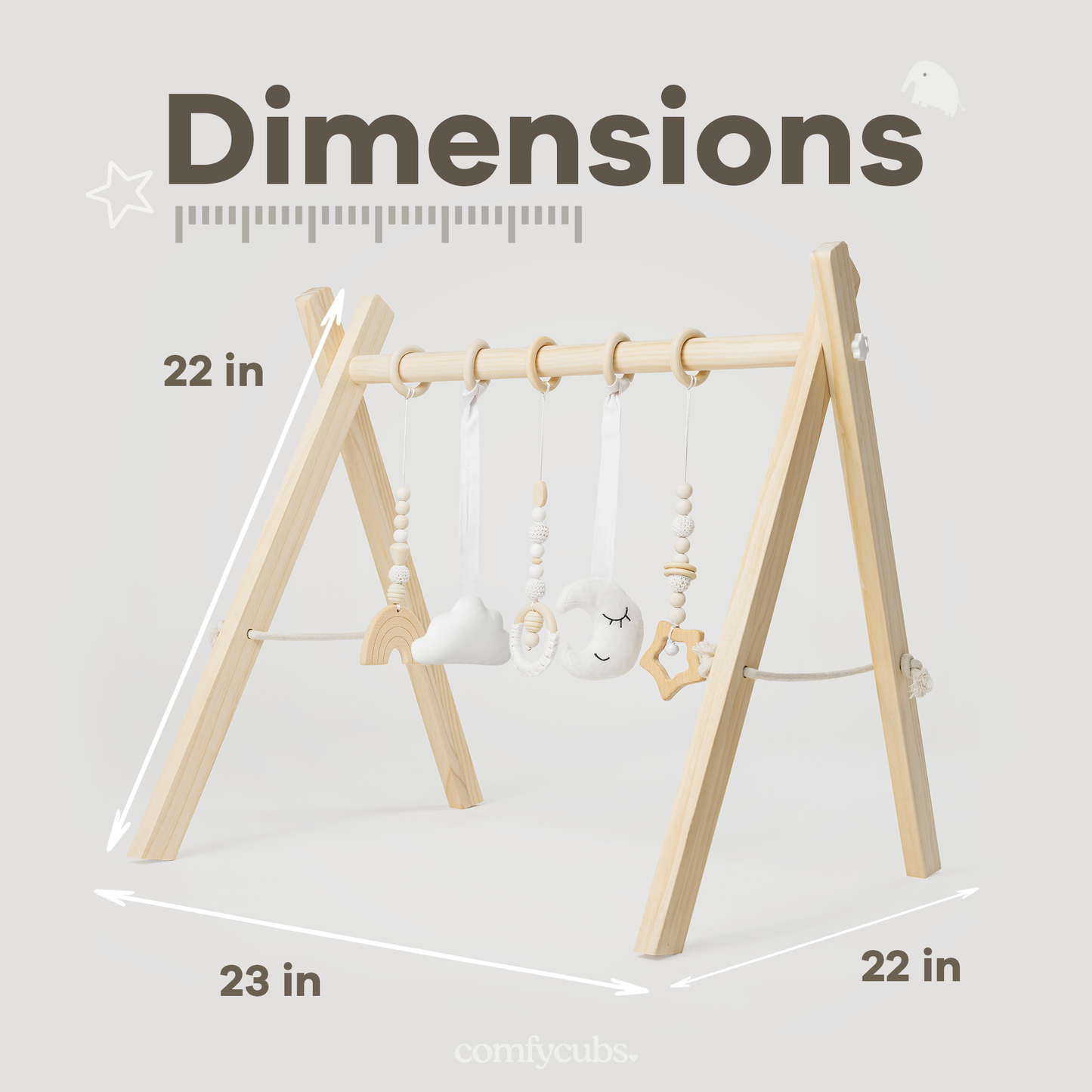 Comfy Cubs - Wooden Baby Play Gym, Baby Activity Gym by Comfy Cubs