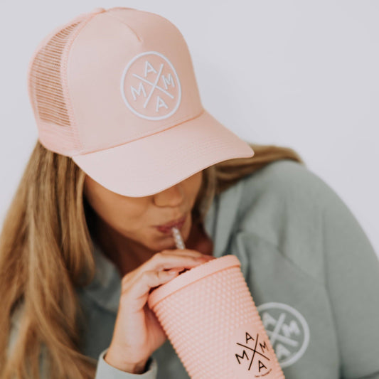 The Mama X™ Brand - Mama X™ Premium Canvas Trucker Hat - Blush
