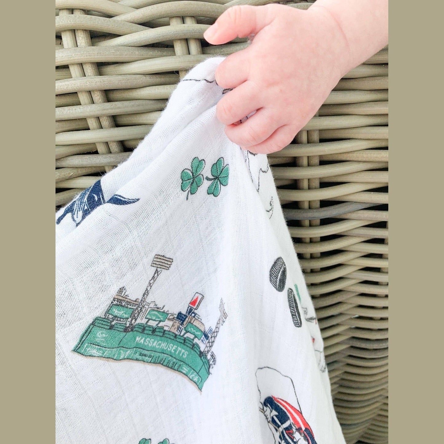 Little Hometown - Massachusetts Baby Muslin Swaddle Receiving Blanket