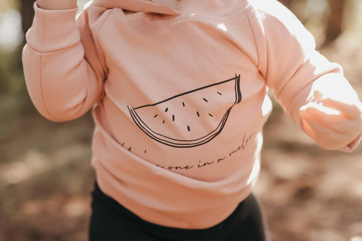 L'ovedbaby - Mauve Watermelon | Kids' Organic Raglan Hoodie