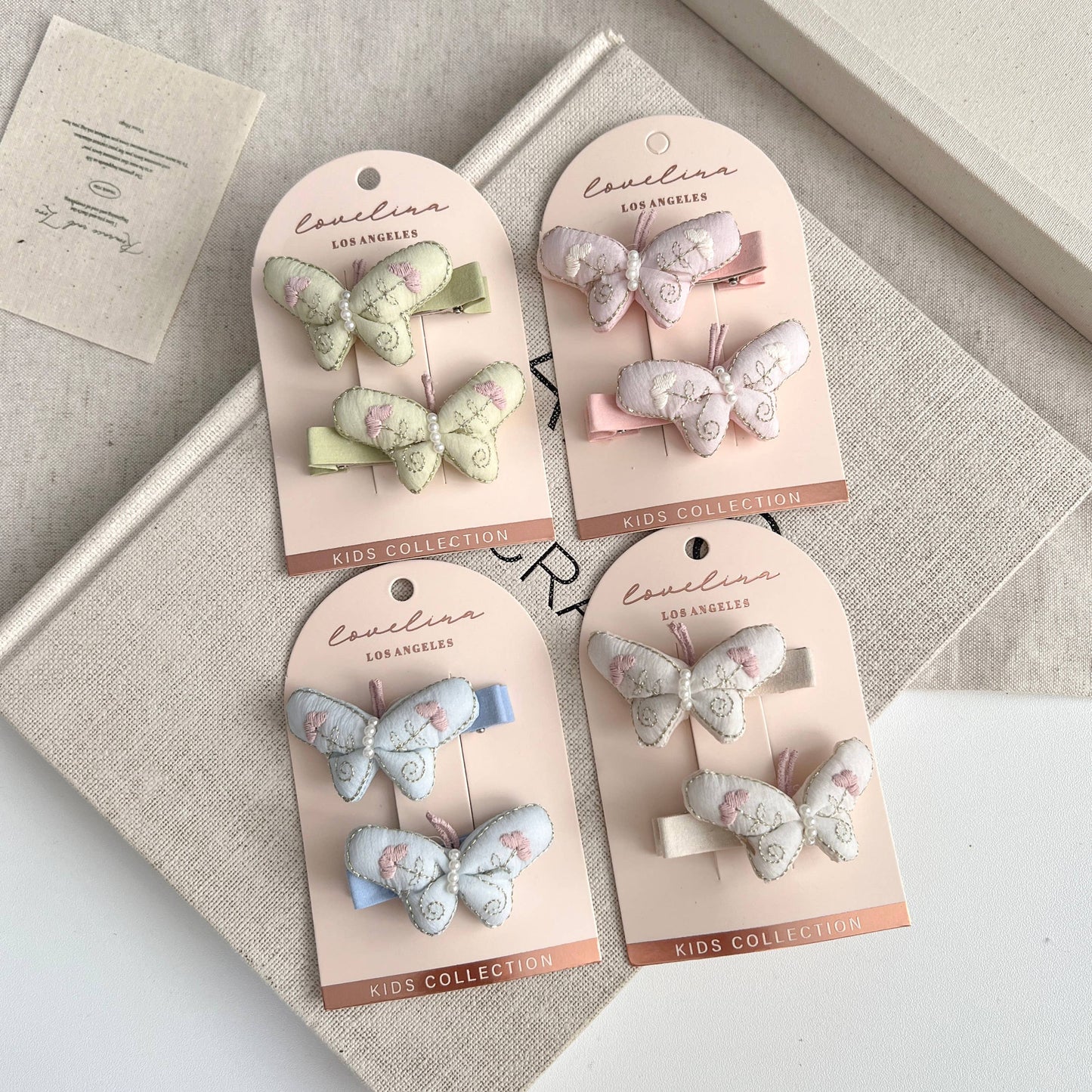 LoveLina - KIDS Butterfly Bow Clip Set – Soft Dream (KOFT)
