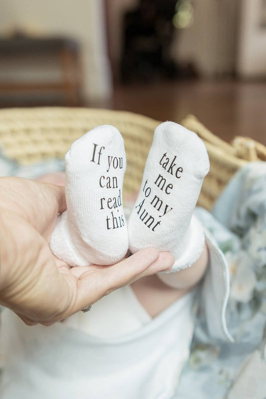 Dorothy’s Reason - Take Me to My Aunt Baby Socks | Baby Items | Baby Shower