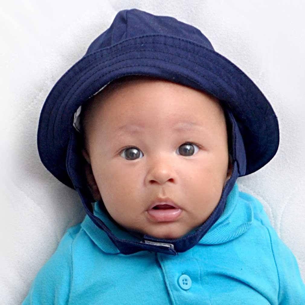 Huggalugs - Tyrolean Navy Hat With Chinstrap- UPF 50+