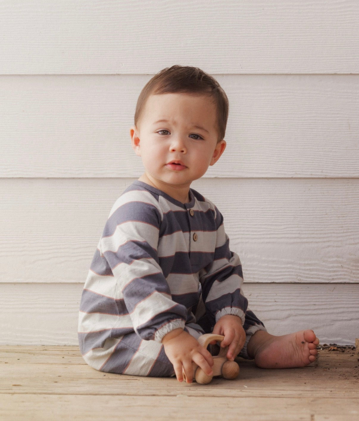 Rylee + Cru - Henley Jumpsuit - Sage Stripe