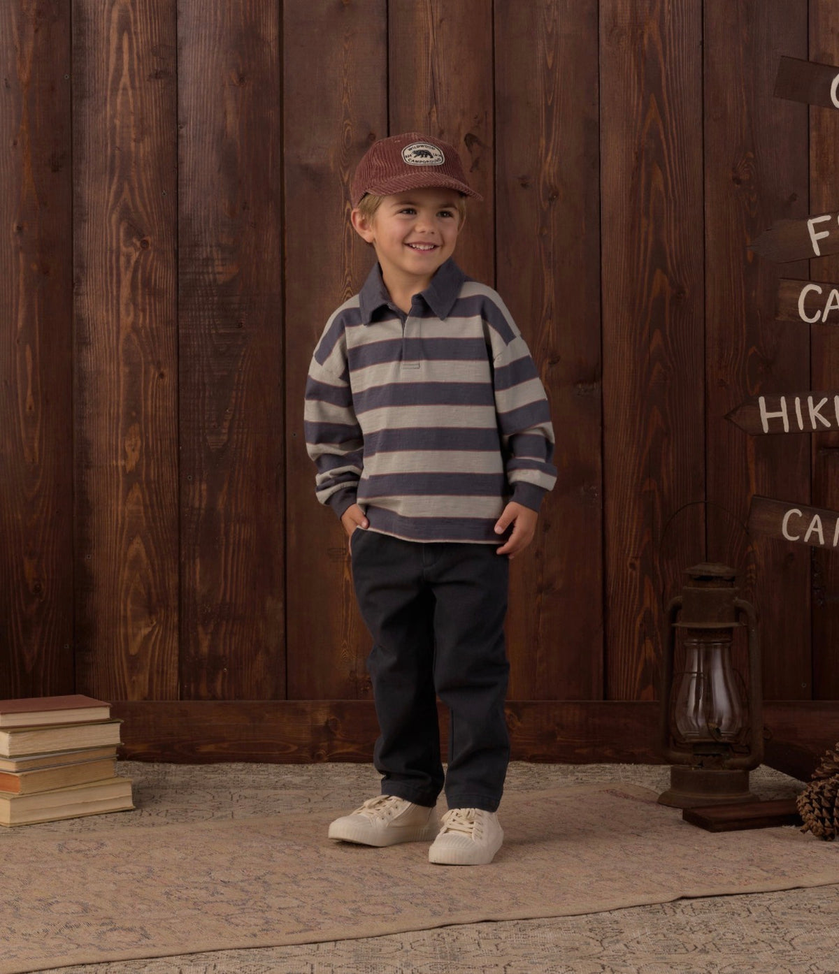 Rylee + Cru - Rugby Polo - Sage Stripe