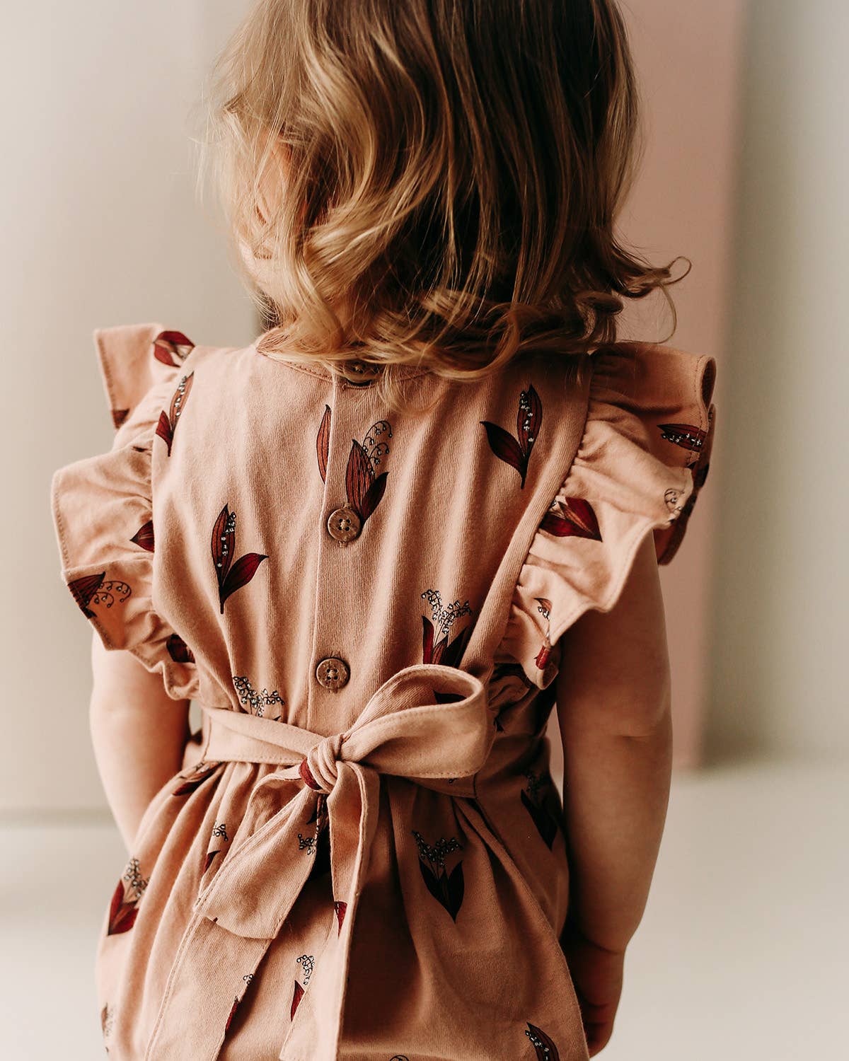City Mouse Studio - Flutter Long Romper- Lily of the Valley