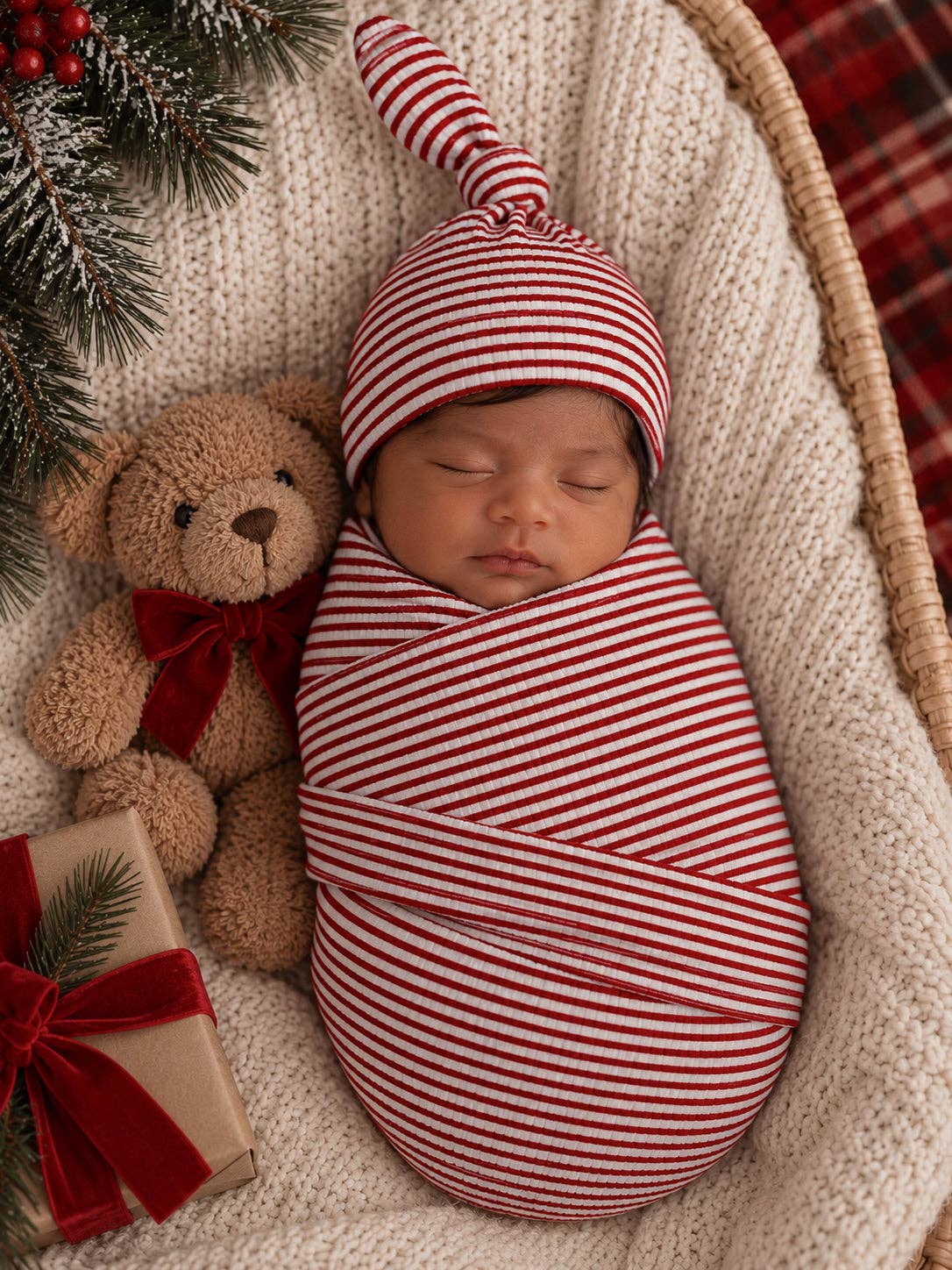 SIIX Collection - Red Stripe / Ribbed Swaddle
