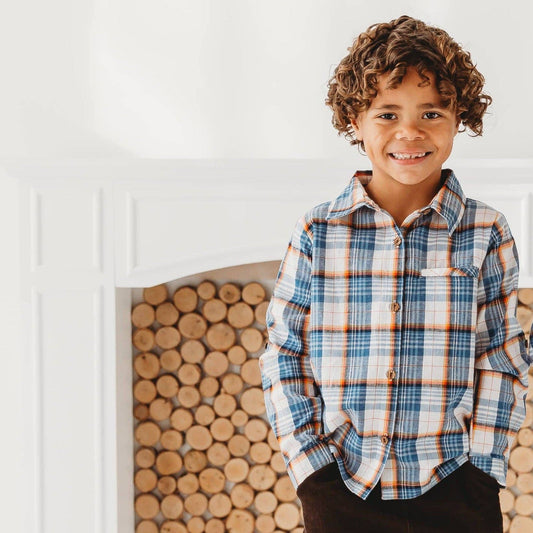 LARILI - Blue Mix Plaid Boys Shirt