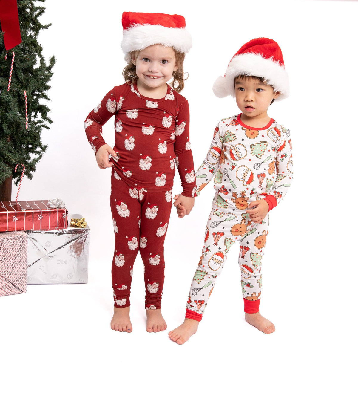 Tiny toes Baby Co - Christmas Vintage Santa Bamboo Toddler 2 Piece Set