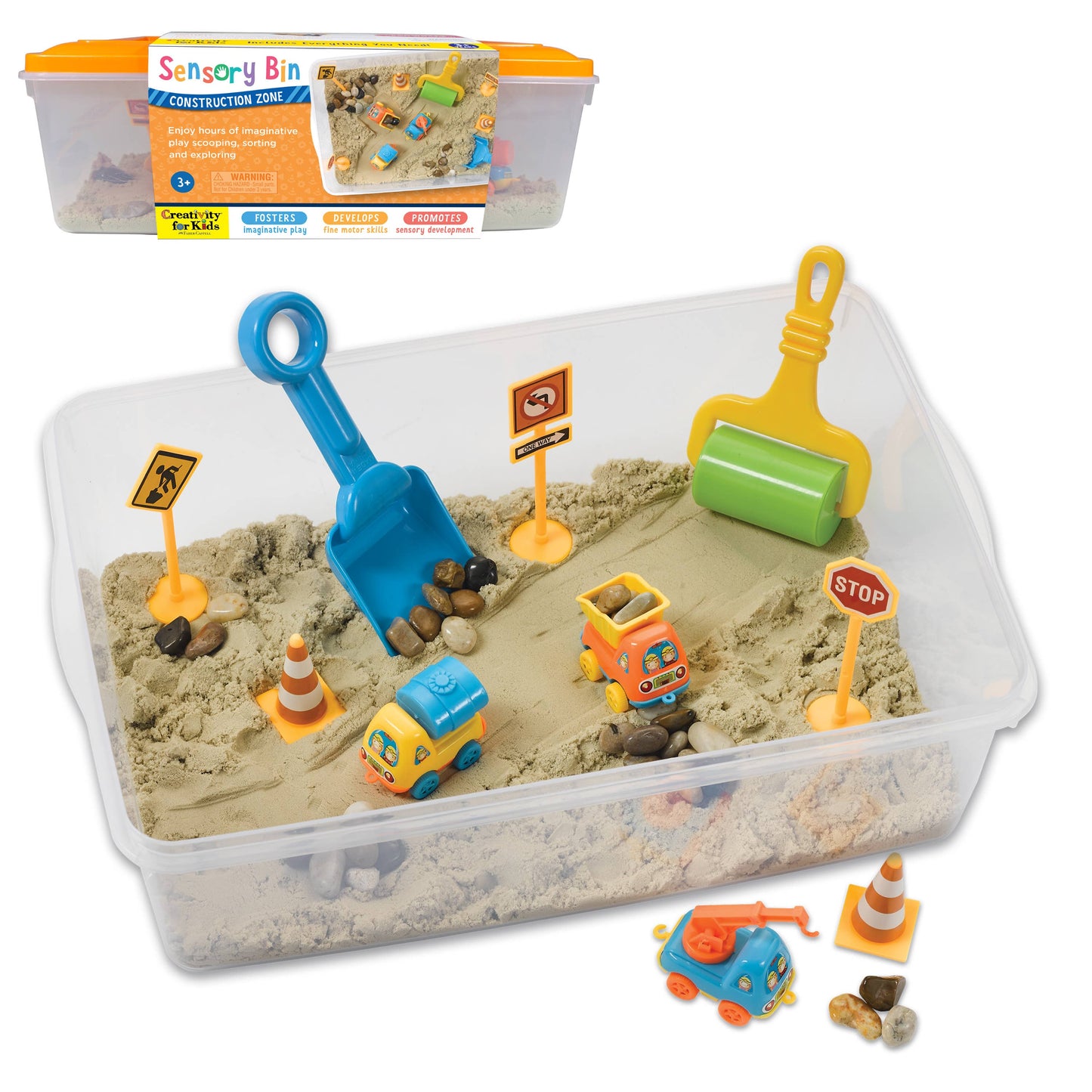 Faber-Castell / Creativity for Kids - Sensory Bin Construction Zone Activity Bin for Kids