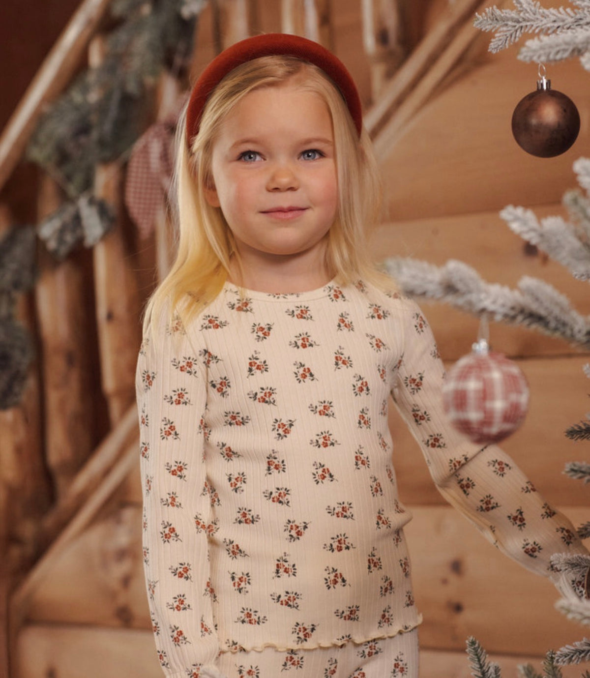 Rylee + Cru - Ribbed Long Sleeve Top - Ruby Bloom