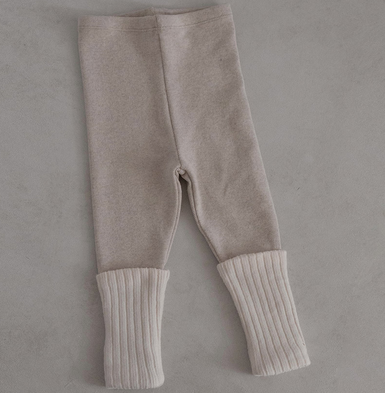 peekaboo - Baby/Toddler/Kids Fleece Leggings with Rollup Knitted Warmer