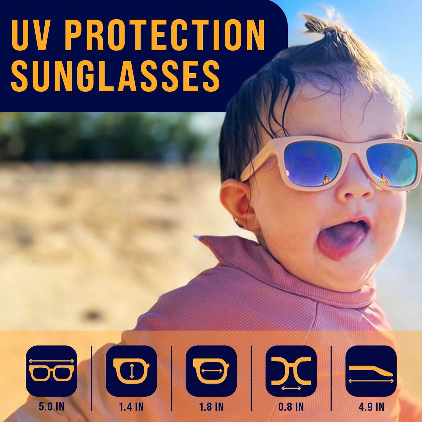 Baby Sunnies - White Polarized Baby Sunglasses 3-8 Years