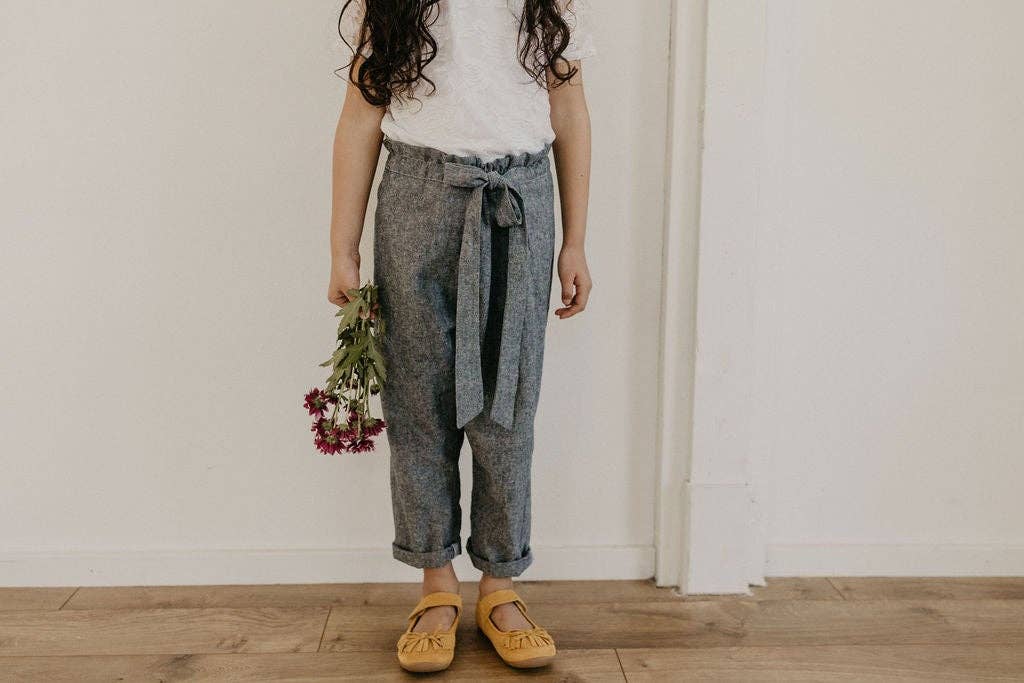 Tate & Adele - Paper bag waist Pant with tie
