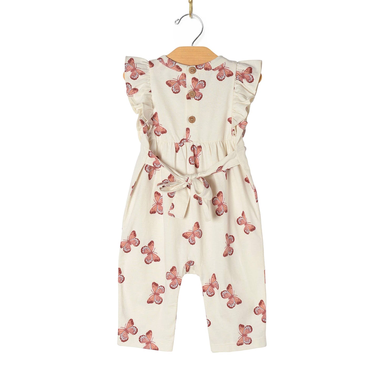 City Mouse Studio - Baby Spring Flutter Long Romper- Butterflies