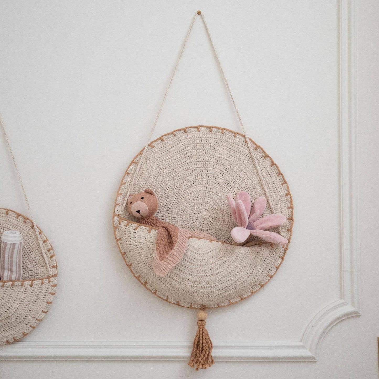 Crane Baby - Violet Knitted Teddy Bear Lovie Blanket