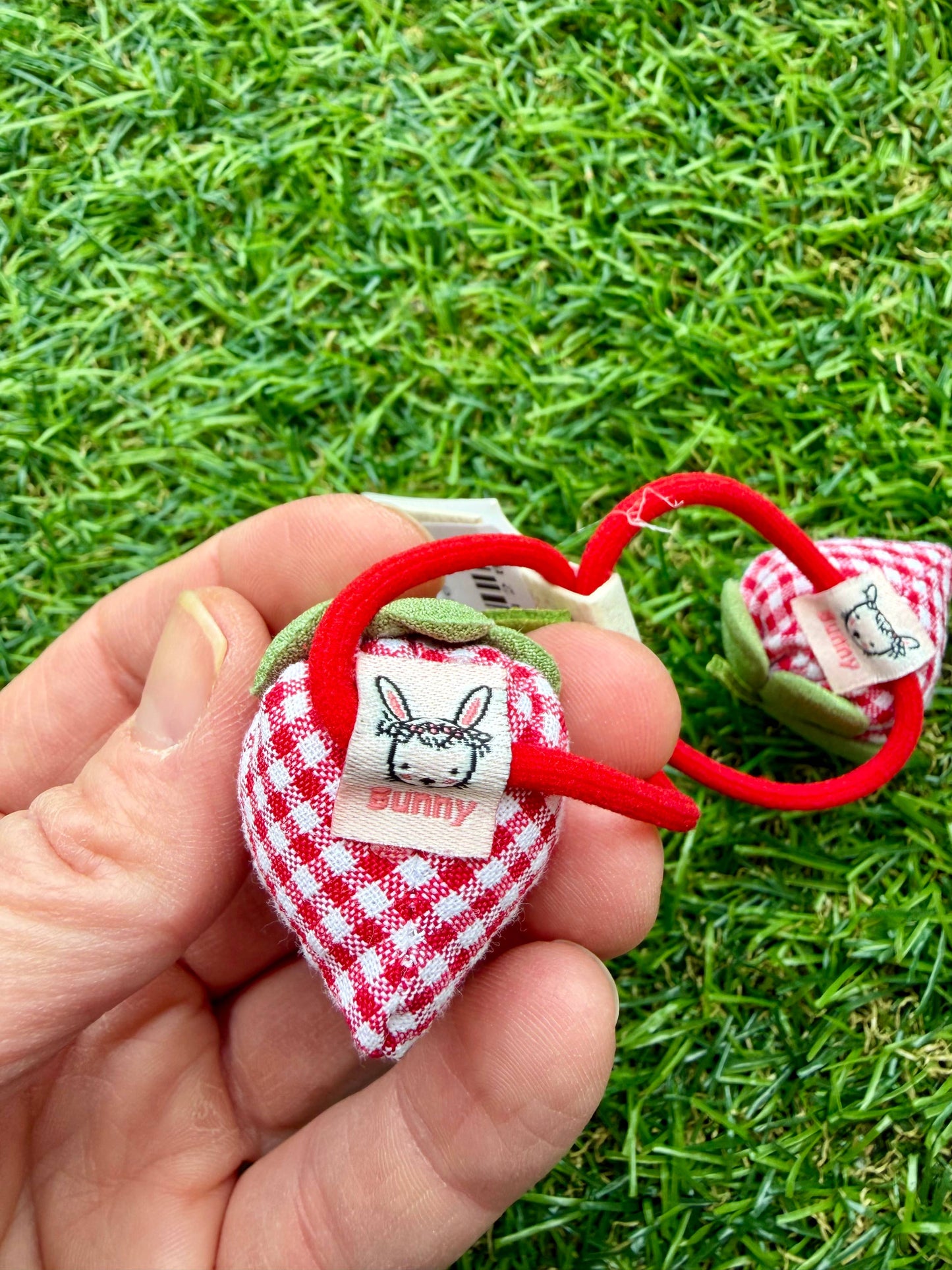 Good Egg - Plush Strawberry Ponytail Holders S/2