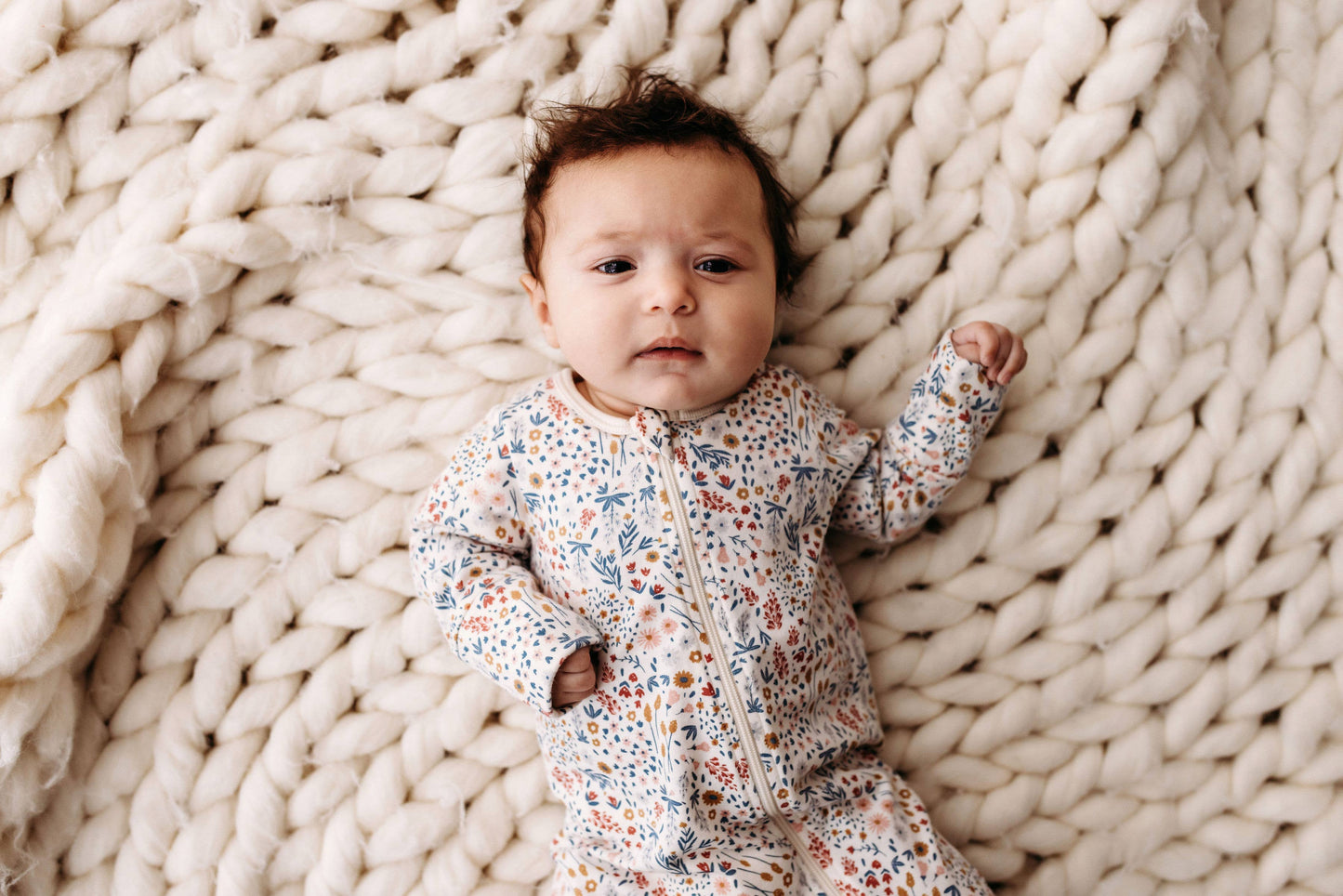 City Mouse Studio - PNW Baby Footed Zip Romper- Mountain Meadow