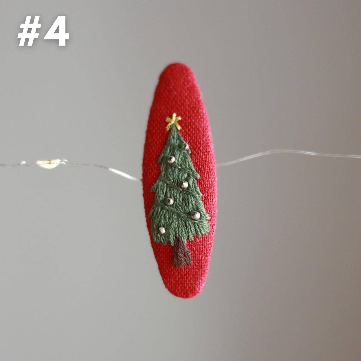 Finer Embroidery - Hand-Embroidered Festive Holiday Hair Clips