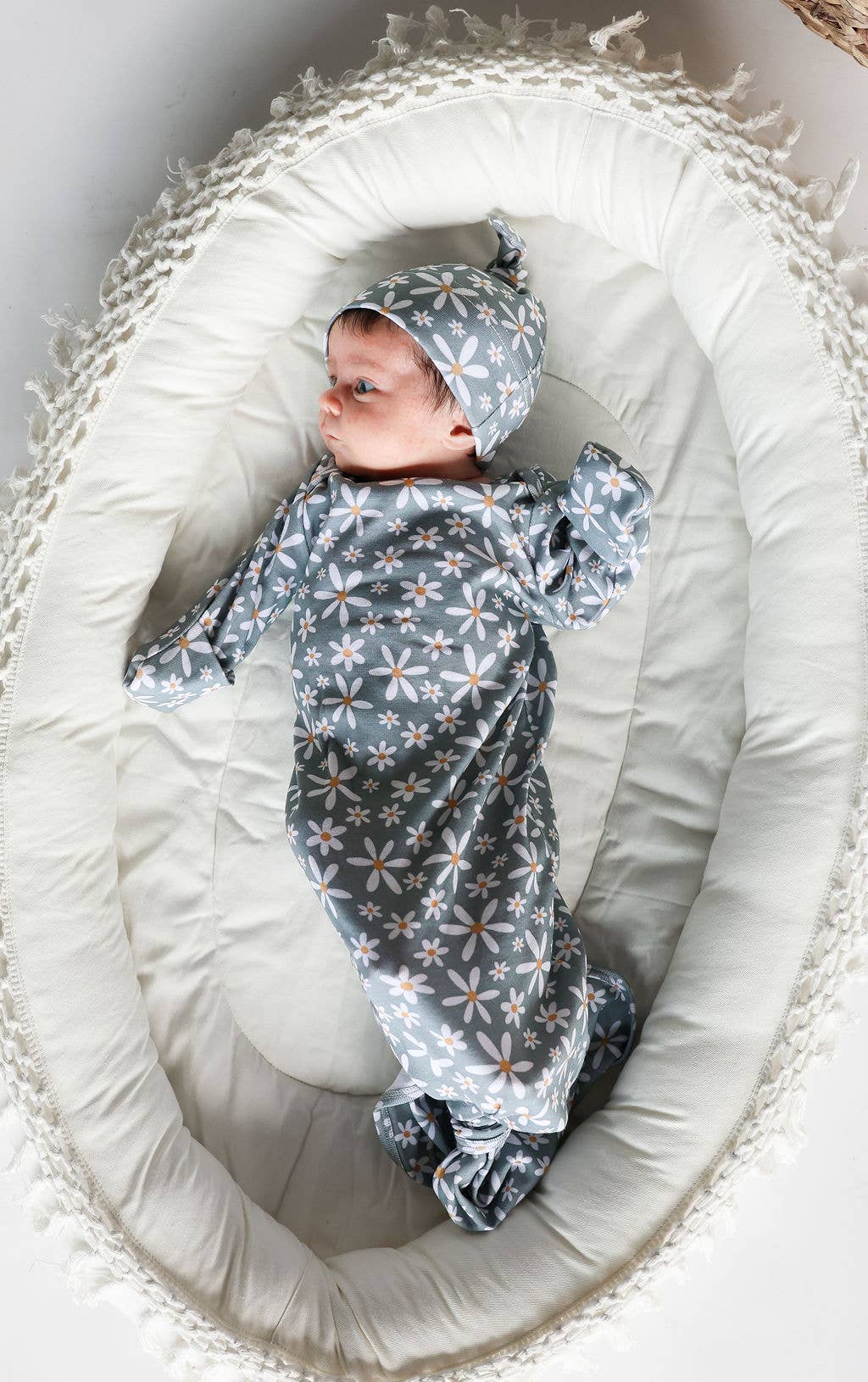 Gaia Baby Goods - Organic Cotton Baby / Toddler Pajamas in Daisy Floral Print