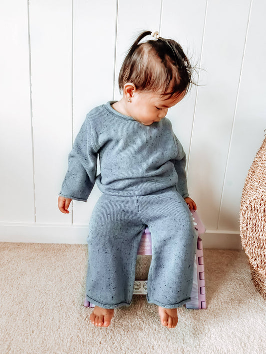 Zoe Jay - Speckled Ribbed Knit Two Piece Set