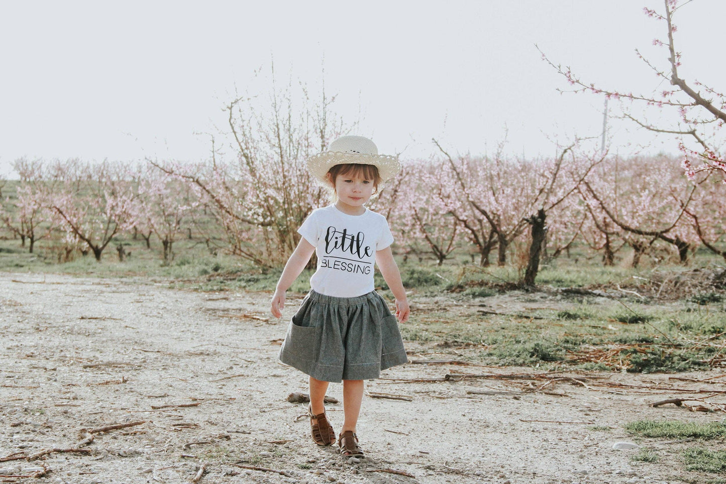 Tate & Adele - Rory Skirt with large side seam pockets and elastic waist
