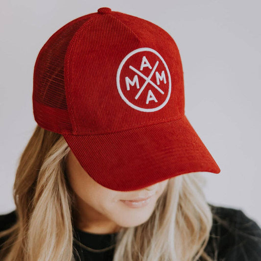 The Mama X™ Brand - Red Mama X Corduroy Trucker