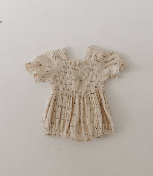 Forever French Baby - Ruffle Muslin Romper | Flora