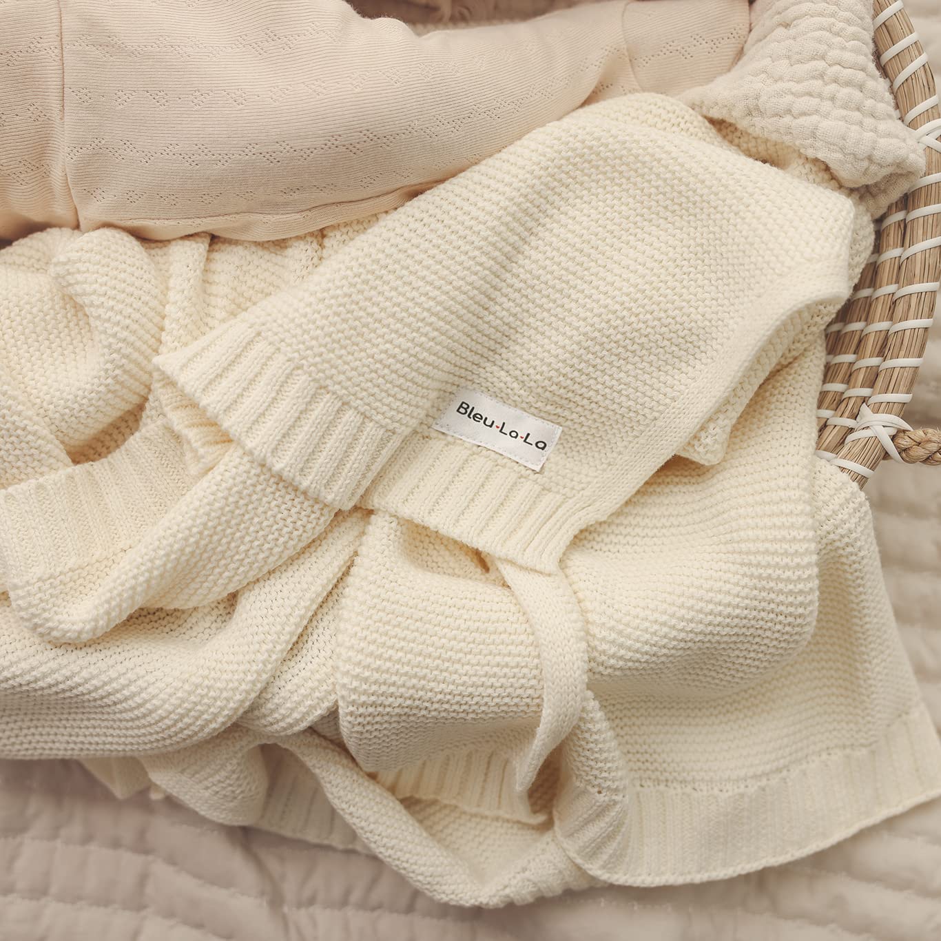 Heritage Knit - 100% Organic Cotton Luxury Knit Baby Swaddle Blanket - online purchase only