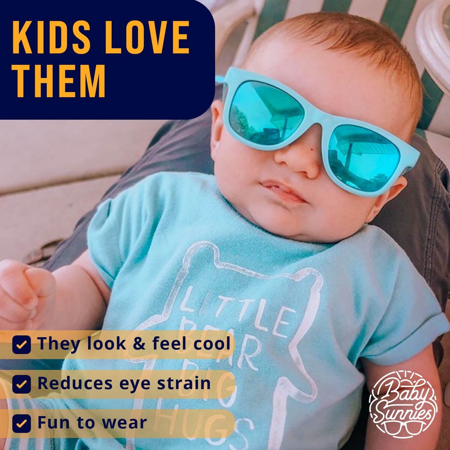 Baby Sunnies - White Polarized Baby Sunglasses 3-8 Years