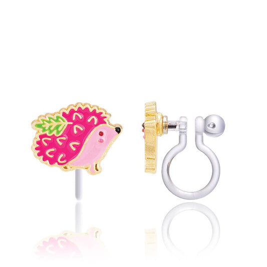 Girl Nation - CLIP ON Cutie Earrings | Prickly Pink Hedgehog