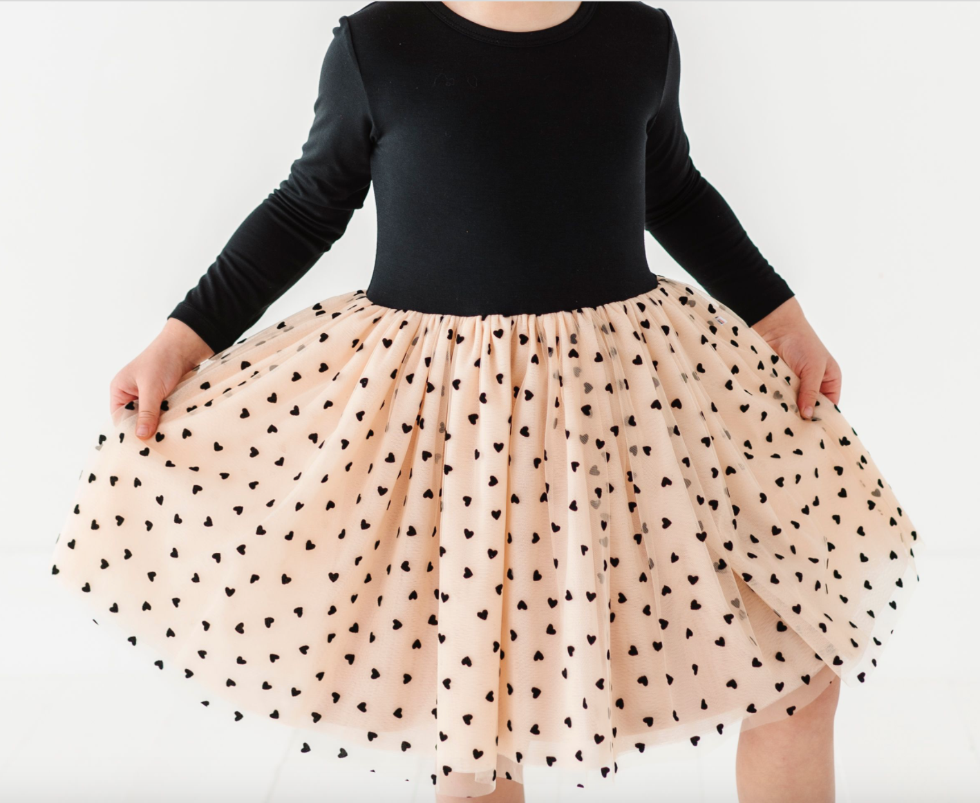 Bird & Bean® - Kids Velvet Heart Dress - Girls Tulle Holiday Dress - Margot
