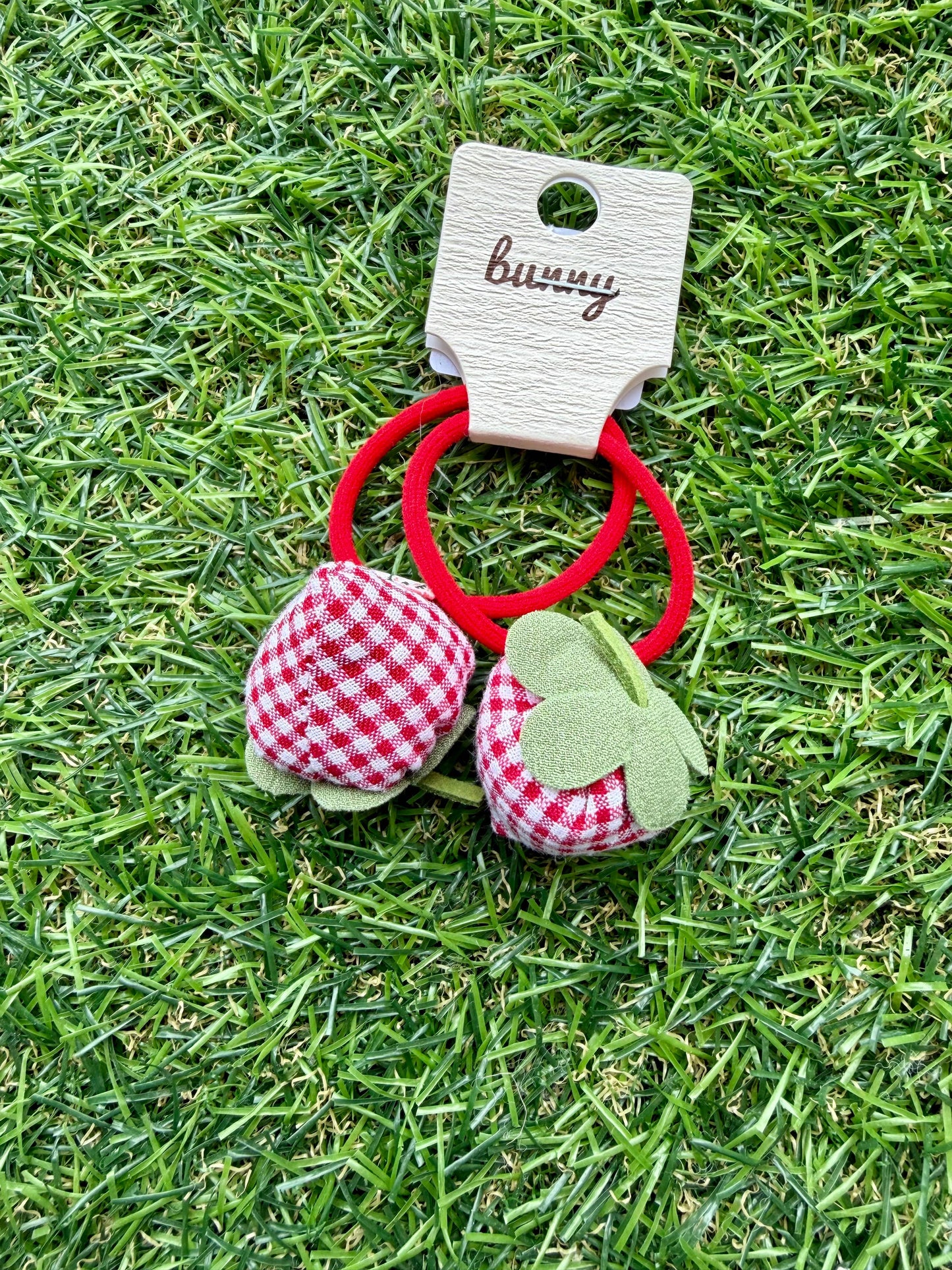 Good Egg - Plush Strawberry Ponytail Holders S/2