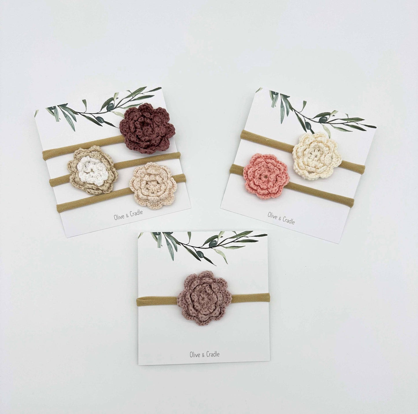OLIVE & CRADLE - Crochet Flower Headband