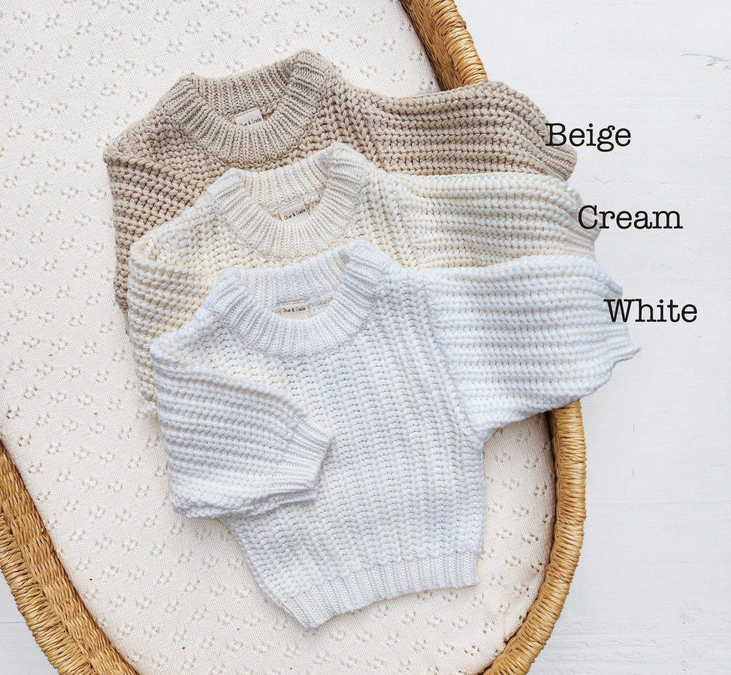 OLIVE & CRADLE - Chunky Knit Sweater Pastels