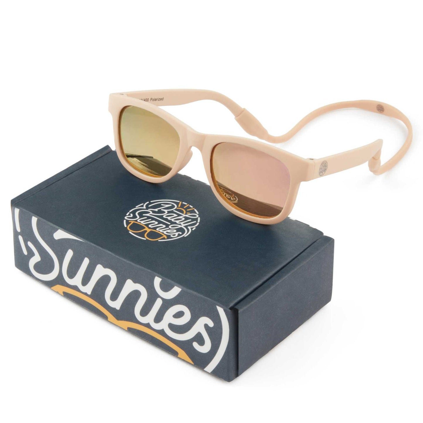 Baby Sunnies - Peach Flexible Polarized Baby Sunglasses with Strap 0-24 Months