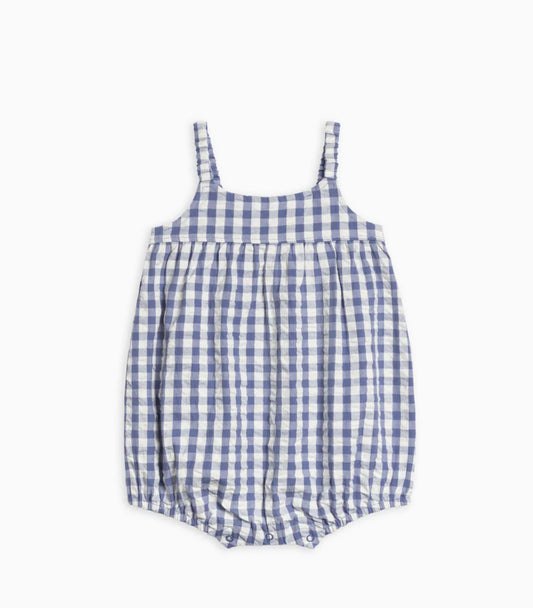 Colored Organics - Organic Caspia Seersucker Bubble Romper - Marino Gingham