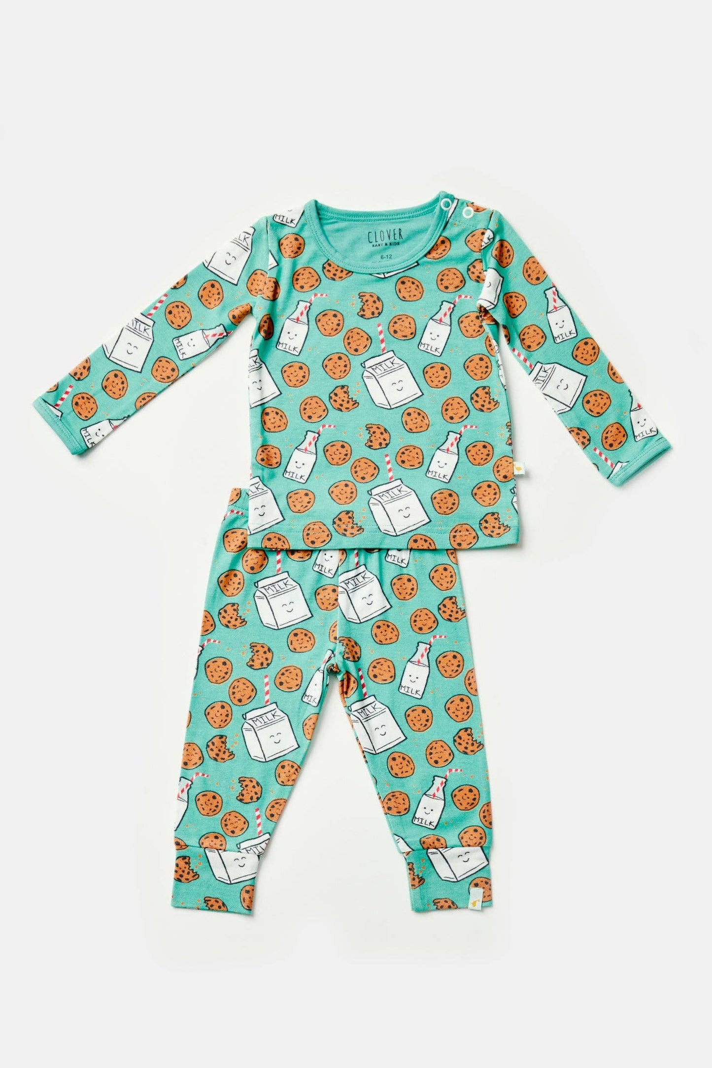 Clover Baby & Kids - Long Sleeve Pajama Set - Milk and Cookies
