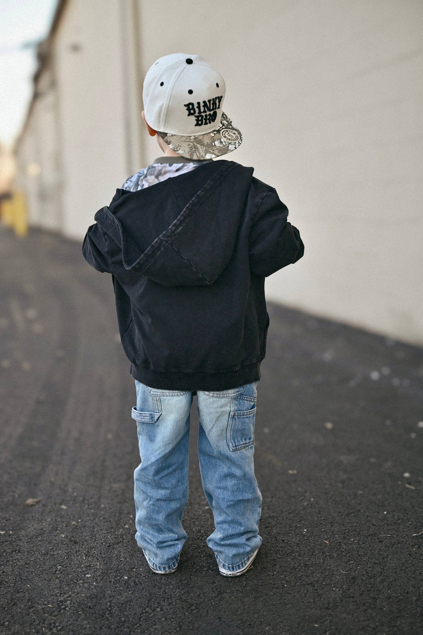 Lucky Link - Blue Toddler Double-Knee Carpenter Denim