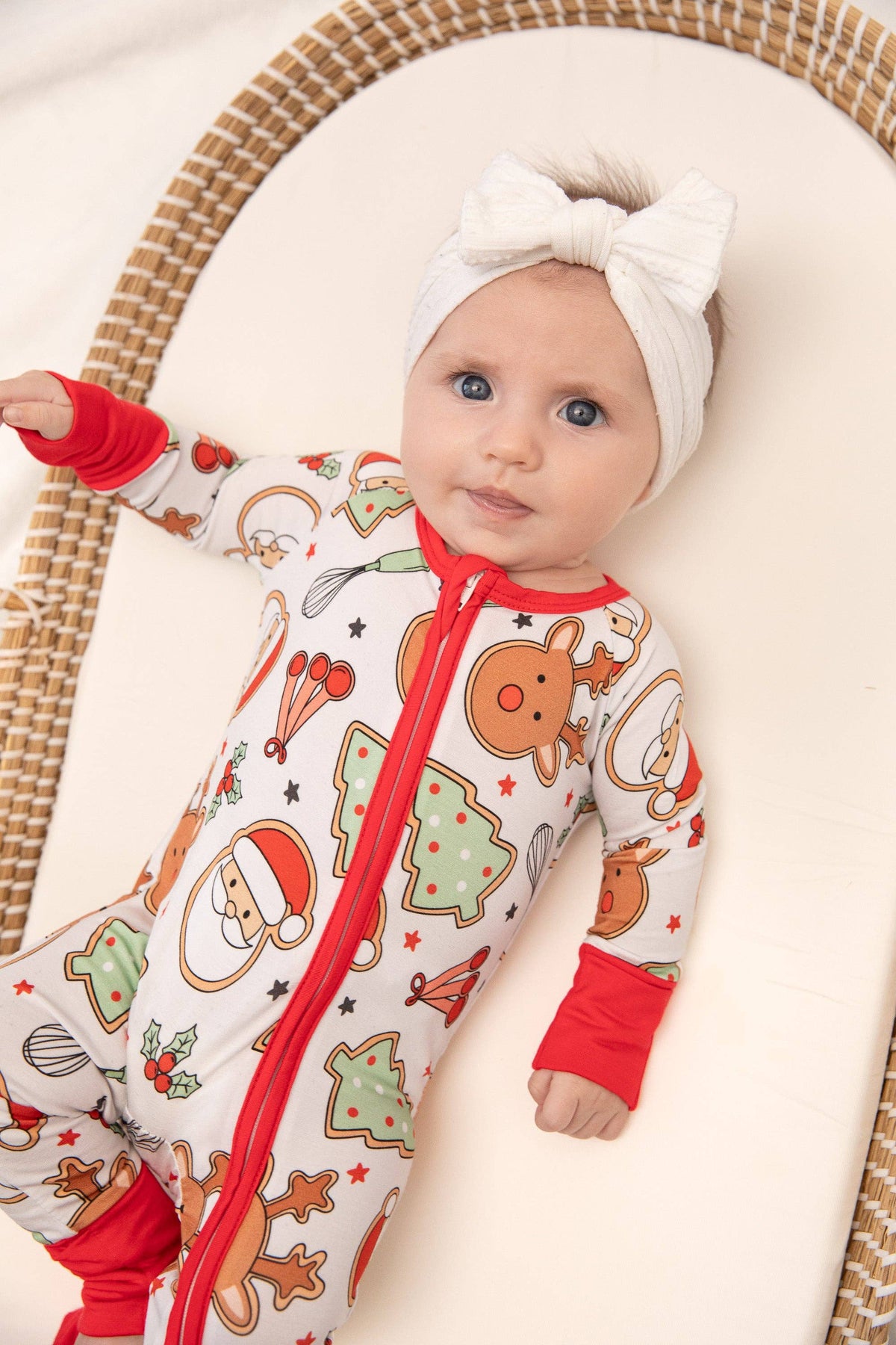 Tiny toes Baby Co - Christmas Cookies Baby Bamboo Zipper Romper